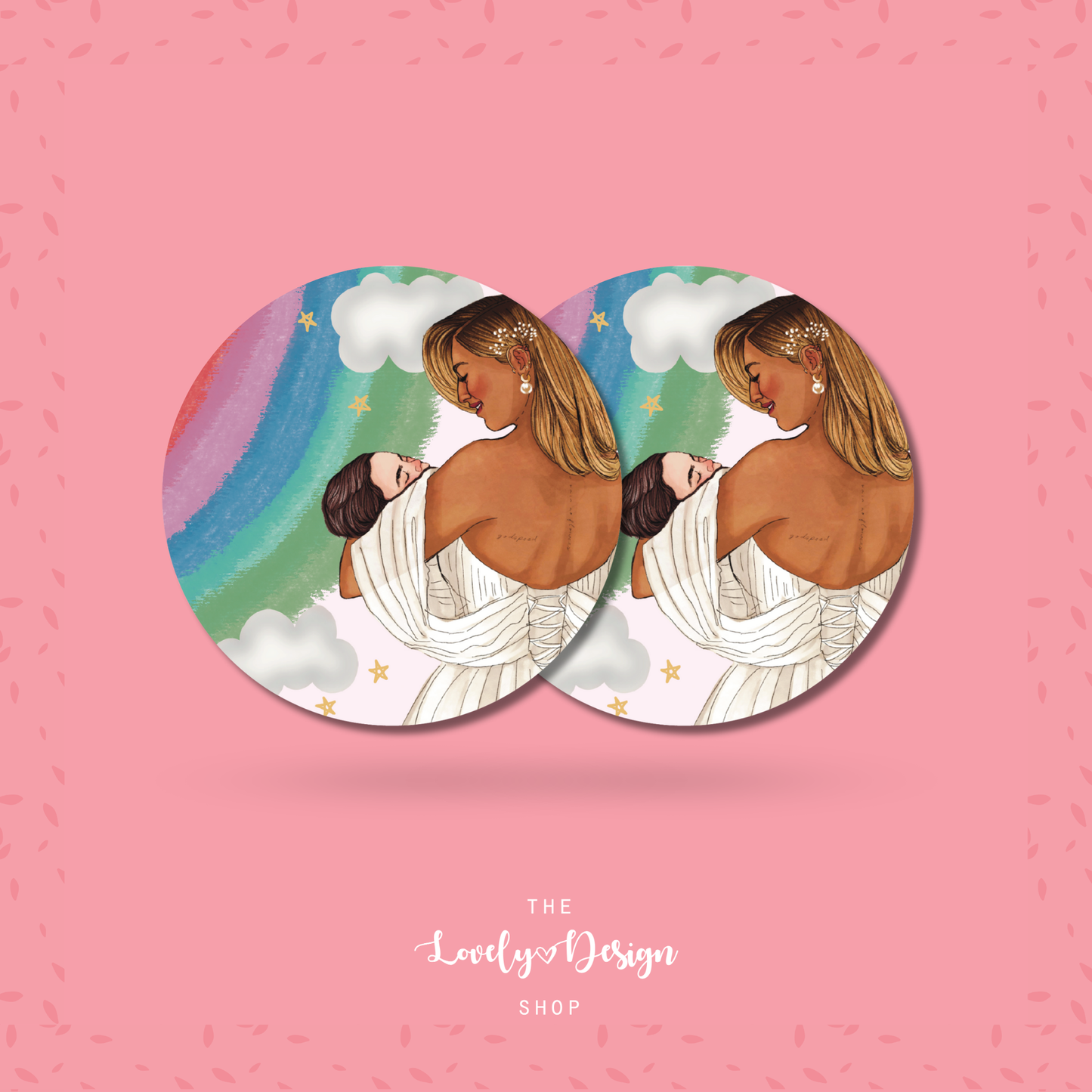 Acrylic Coaster - Noah's Rainbow (Set of 2) (MTO)