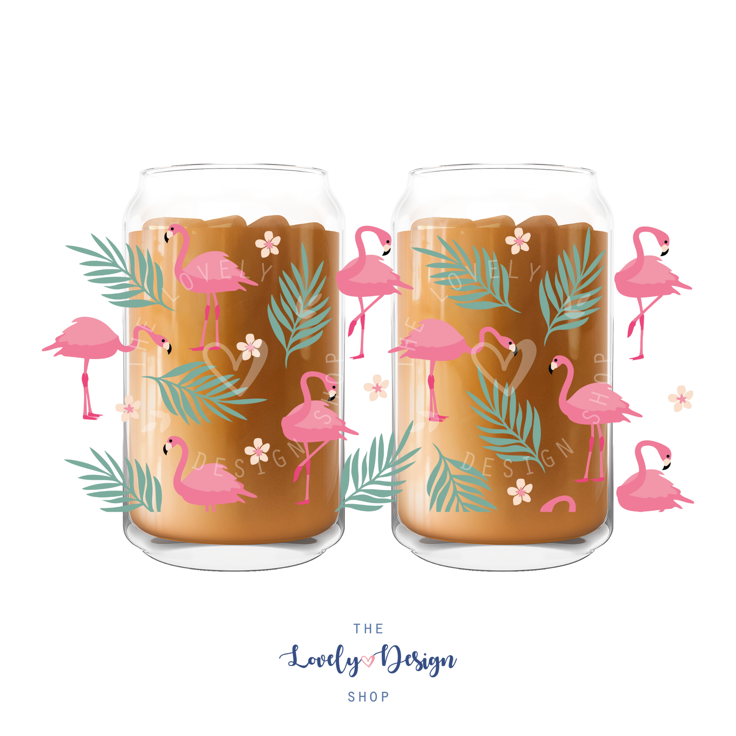 Fancy Flamingos - Can Glass